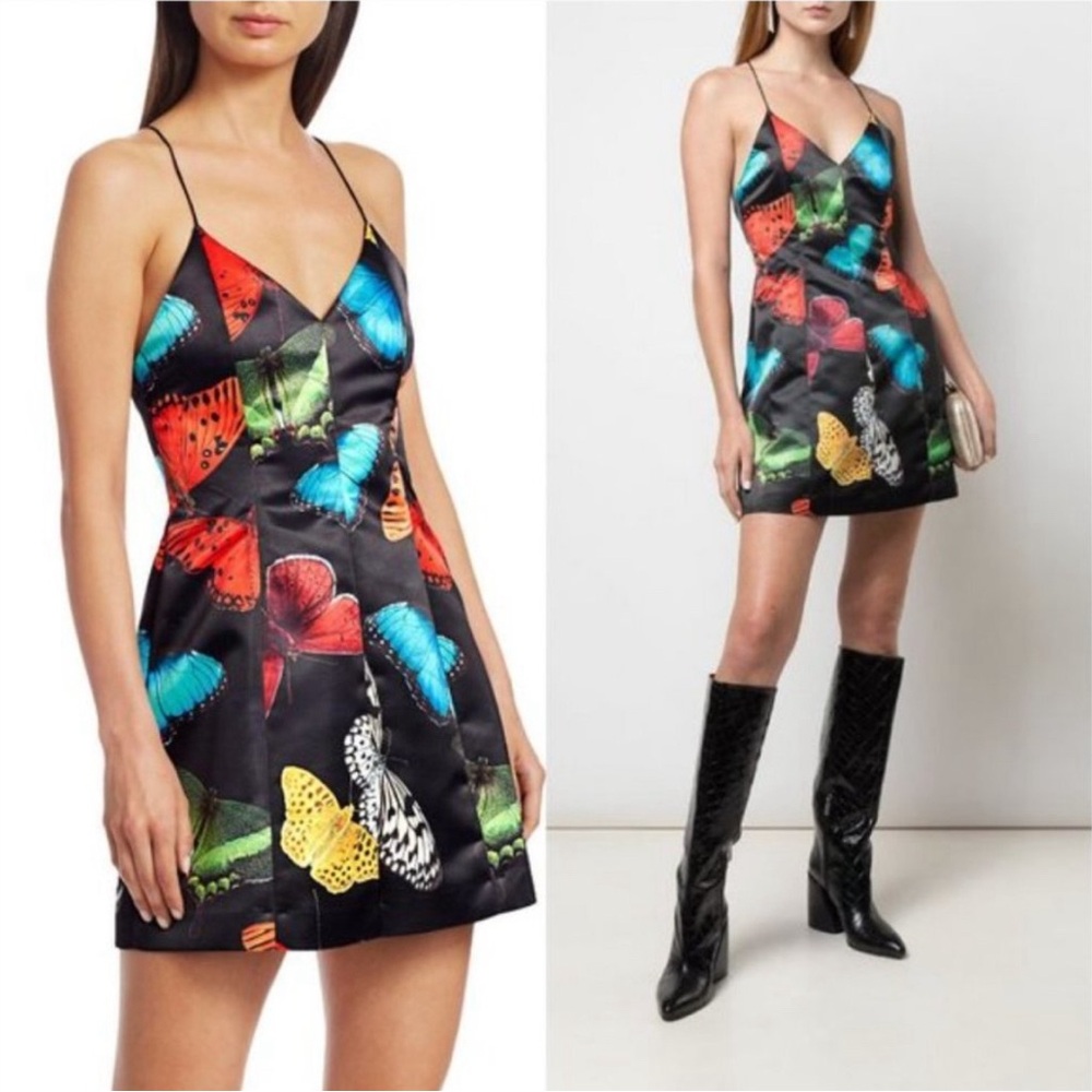 Alice + Olivia Black Butterfly Print Mini Dress - Picture 10 of 10